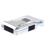 Gemeer Portafoglio in fibra di carbonio in alluminio - Portafoglio Portafoglio Porta carte di credito Fermasoldi con carta di credito - Blu