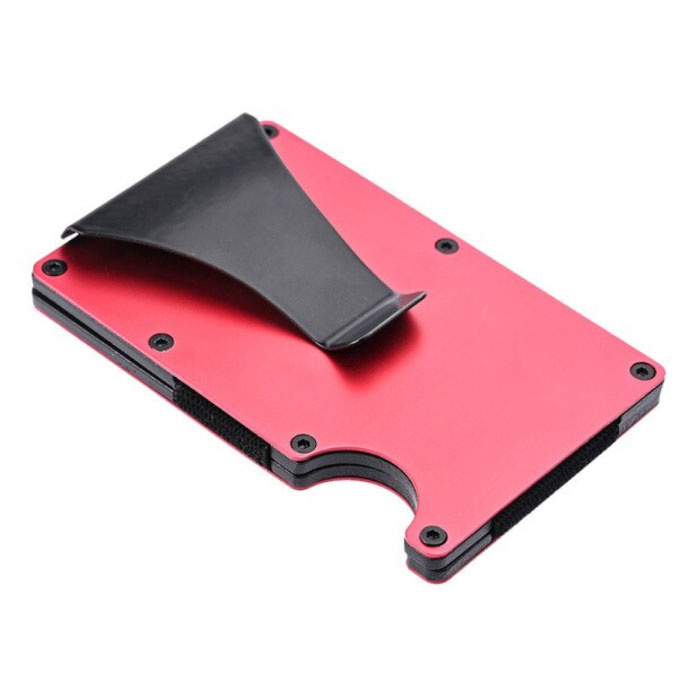 Portafoglio in fibra di carbonio in alluminio - Portafoglio Portafoglio Porta carte di credito Fermasoldi - Rosso
