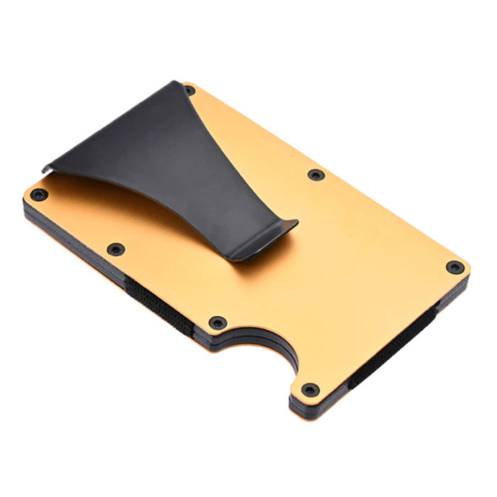 Portafoglio in fibra di carbonio in alluminio - Portafoglio Portafoglio Porta carte di credito Fermasoldi - Oro