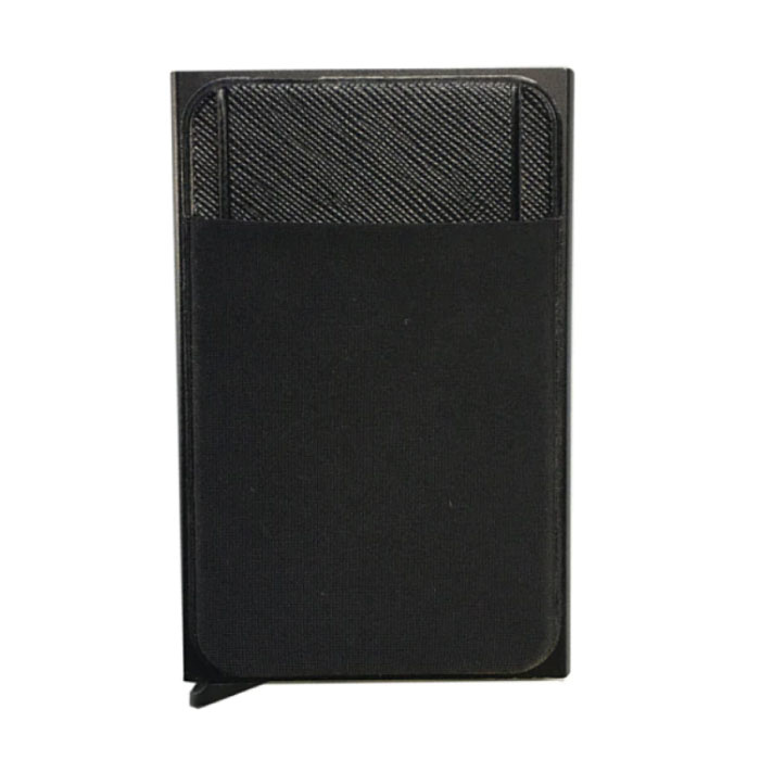 Aluminiowy Slim Wallet - Portfel Portfel Etui na karty Karta kredytowa Money Clip - Czarny