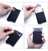 Stuff Certified® Aluminium Slim Wallet - Portemonnee Portefeuille Pasjeshouder Krediet Kaart Geld Clip - Zwart