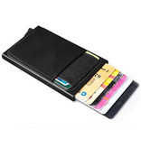 Stuff Certified® Aluminiowy Slim Wallet - Portfel Portfel Etui na karty Karta kredytowa Money Clip - Czarny