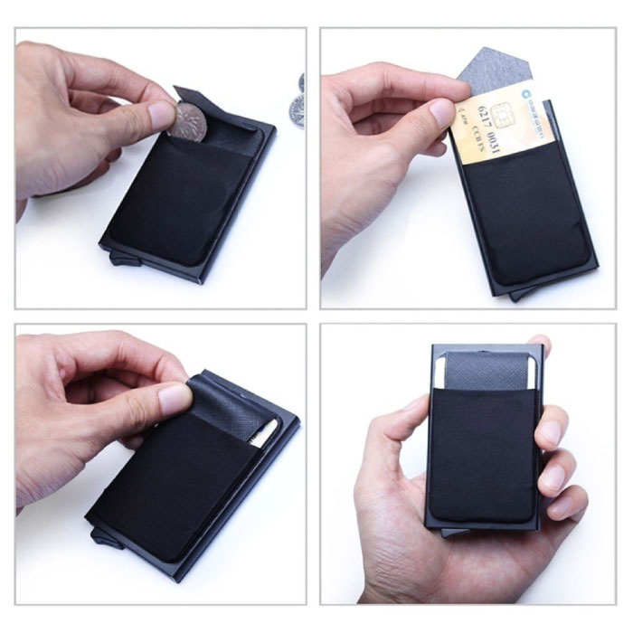 Stuff Certified® Aluminum Slim Wallet - Wallet Wallet Card Holder Credit Card Money Clip - Silver