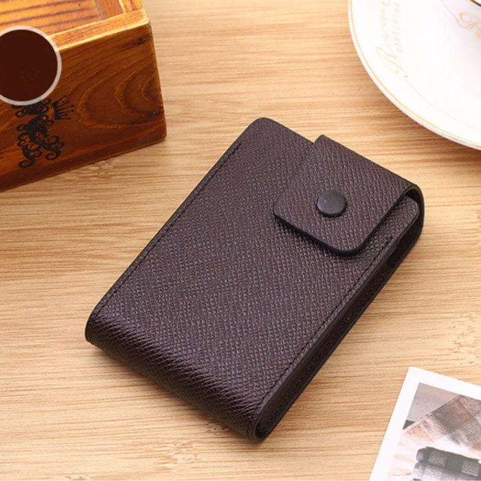 Card holder PU Leather - Wallet Wallet Wallet Credit Card - Brown