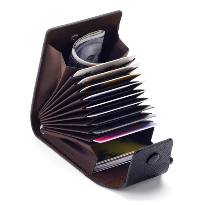 Tangyue Etui na karty Skóra PU - Portfel Portfel Portfel Karta kredytowa - Brązowy