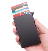 Stuff Certified® Tarjetero de aluminio - Billetera antirrobo Billetera Billetera para tarjetas de crédito - Azul