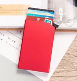 Stuff Certified® Aluminiowe etui na karty - portfel antykradzieżowy Portfel na karty kredytowe - czerwony