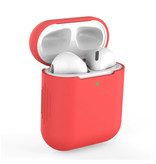 SIFREE Flexibel Hoesje voor AirPods 1 / 2 - Silicone Skin AirPod Case Cover Soepel - Rood