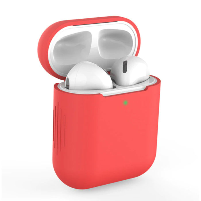 Elastyczne etui na słuchawki AirPods 1/2 - silikonowe etui na słuchawki AirPod Miękkie etui - czerwone