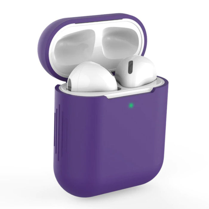 Elastyczne etui na słuchawki AirPods 1/2 - silikonowe etui na słuchawki AirPod Gładkie etui - fioletowe