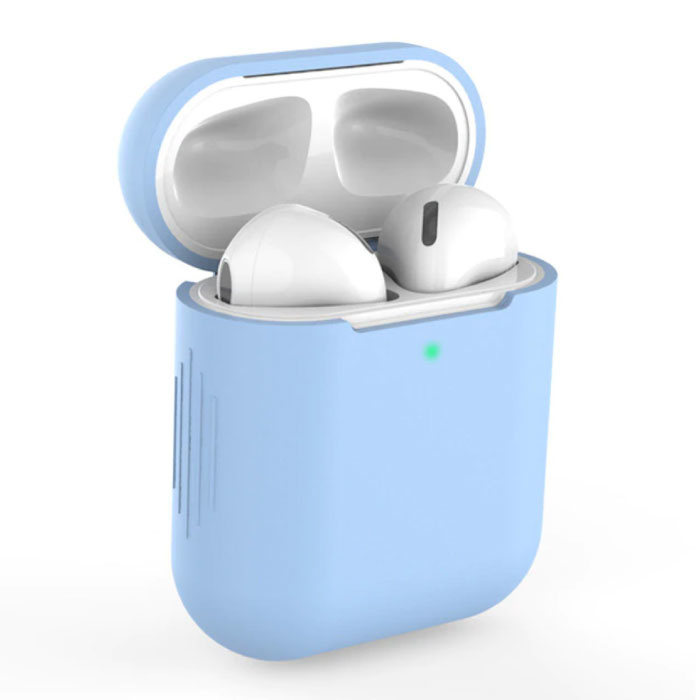 Elastyczne etui na słuchawki AirPods 1/2 - silikonowe etui na słuchawki AirPod Elastyczne etui - jasnoniebieskie