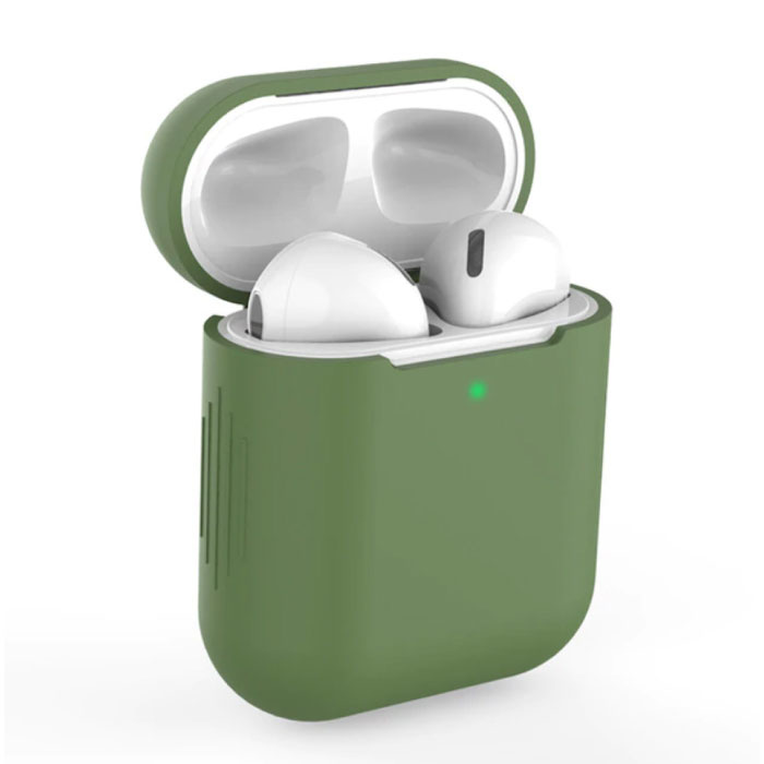 Elastyczne etui na AirPods 1/2 - silikonowe etui na słuchawki AirPod Gładkie etui - khaki