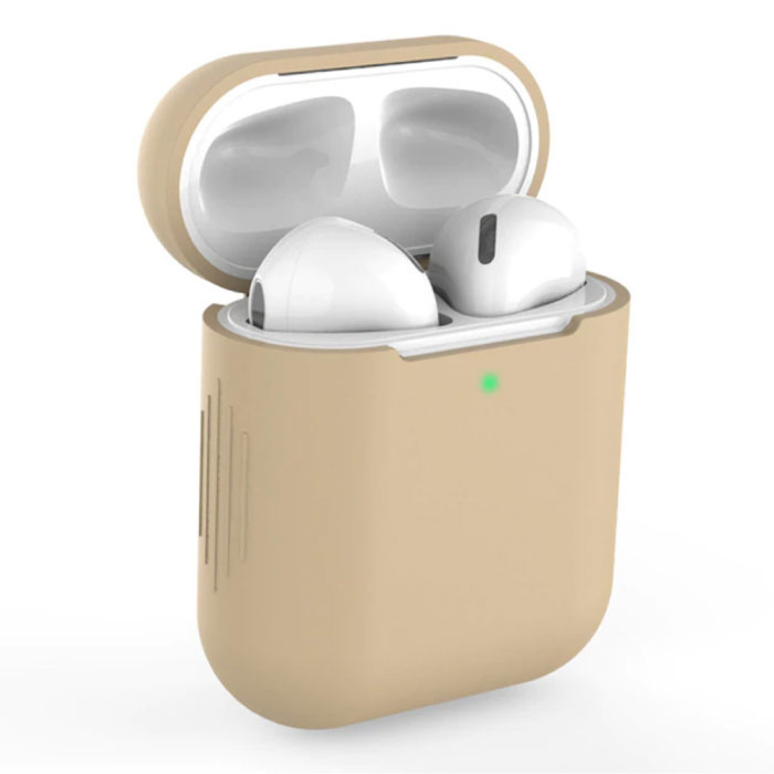 Elastyczne etui na słuchawki AirPods 1/2 - silikonowe etui na słuchawki AirPod Elastyczne etui - beżowe