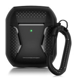 MOBOSI Shockproof Case for AirPods 1/2 with Carabiner - AirPod Case Cover Skin - Black