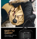 MOBOSI Étui antichoc pour AirPods 1/2 avec mousqueton - Peau de couverture pour AirPod - Bleu