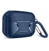 MOBOSI Custodia antiurto per AirPods Pro con moschettone - Custodia per AirPod Cover Skin - blu