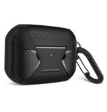MOBOSI Shockproof Case for AirPods Pro with Carabiner - AirPod Case Cover Skin - Black