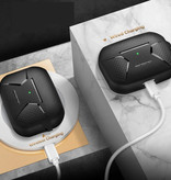 MOBOSI Shockproof Hoesje voor AirPods Pro met Karabijnhaak - AirPod Case Cover Skin - Zwart