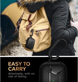 MOBOSI Shockproof Hoesje voor AirPods Pro met Karabijnhaak - AirPod Case Cover Skin - Zwart