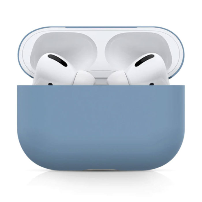 Elastyczne etui na AirPods Pro - silikonowe etui na AirPod Gładkie etui - niebieskie