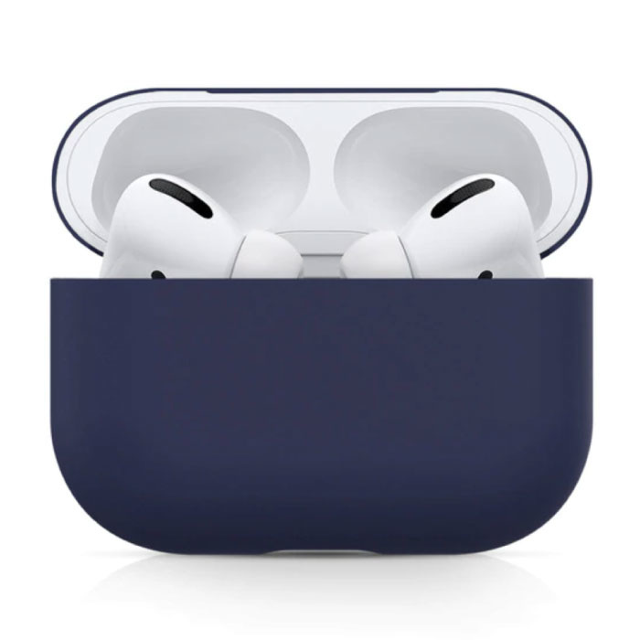 Elastyczne etui na AirPods Pro - silikonowe etui na słuchawki AirPod Elastyczne etui - ciemnoniebieskie