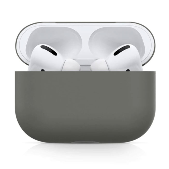 Elastyczne etui na AirPods Pro - silikonowe etui na AirPod Gładkie etui - ciemnoszare