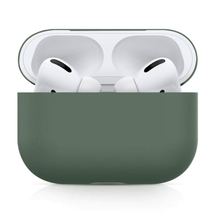 Coque Flexible pour AirPods Pro - Housse Etui AirPod Peau Silicone Lisse - Kaki