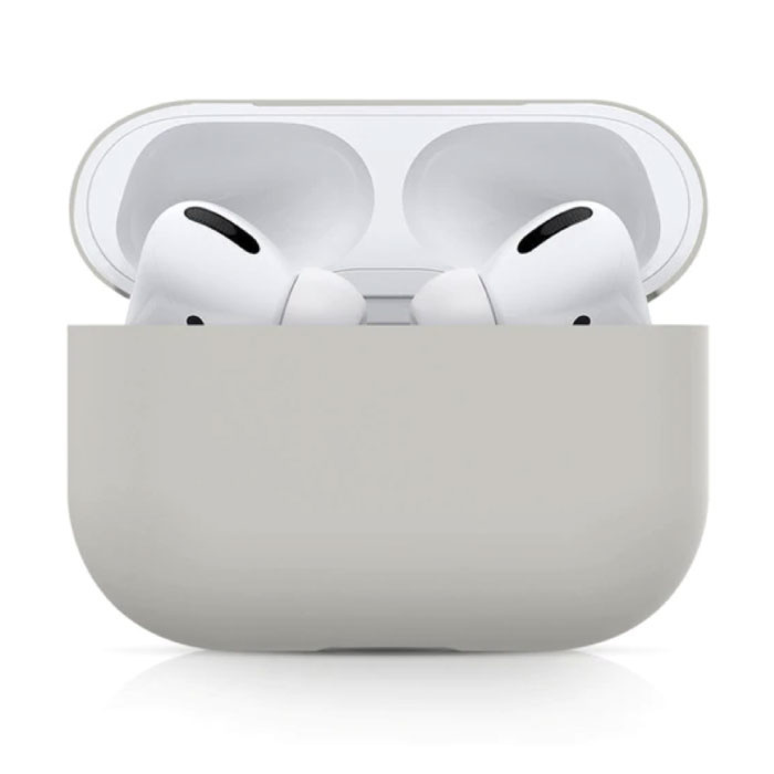 Funda flexible para AirPods Pro - Funda de silicona para AirPod Funda flexible - Gris claro