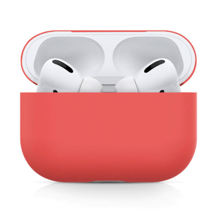 Flexible Case for AirPods Pro - Silicone Skin AirPod Case Cover Smooth - Light Red