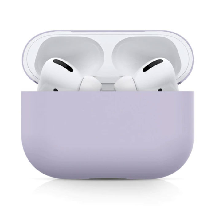 Flexible Case for AirPods Pro - Silicone Skin AirPod Case Cover Flexible - Purple