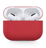 SIFREE Flexibel Hoesje voor AirPods Pro - Silicone Skin AirPod Case Cover Soepel - Rood