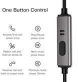 Kuulaa Earphones with Microphone and One Button Control - 3.5mm AUX Earphones Wired Earphones Earphone Black