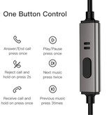 Kuulaa Oortjes met Microfoon en One Button Control - 3.5mm AUX Oordopjes Wired Earphones Oortelefoon Zwart