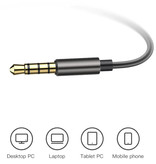 Kuulaa Earphones with Microphone and One Button Control - 3.5mm AUX Earphones Wired Earphones Earphone Black