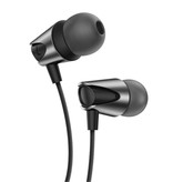 Kuulaa Oortjes met Microfoon en One Button Control - 3.5mm AUX Oordopjes Wired Earphones Oortelefoon Zwart