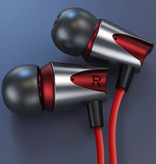 Kuulaa Auriculares con micrófono y control de un botón - Auriculares con conector auxiliar de 3,5 mm Auriculares con cable Auriculares Rojo