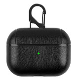 Stuff Certified® Leder Luxus-Fall für AirPods Pro - Lederhaut AirPod Fall Abdeckung - Schwarz