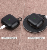 Stuff Certified® Skórzane luksusowe etui na AirPods Pro - Skórzane etui na AirPod - czarne