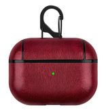 Stuff Certified® Leder Luxus-Fall für AirPods Pro - Lederhaut AirPod Fall Abdeckung - Rot