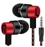 CARPRIE 3.5mm AUX Oordopjes Oortjes Wired Earphones Oortelefoon Rood