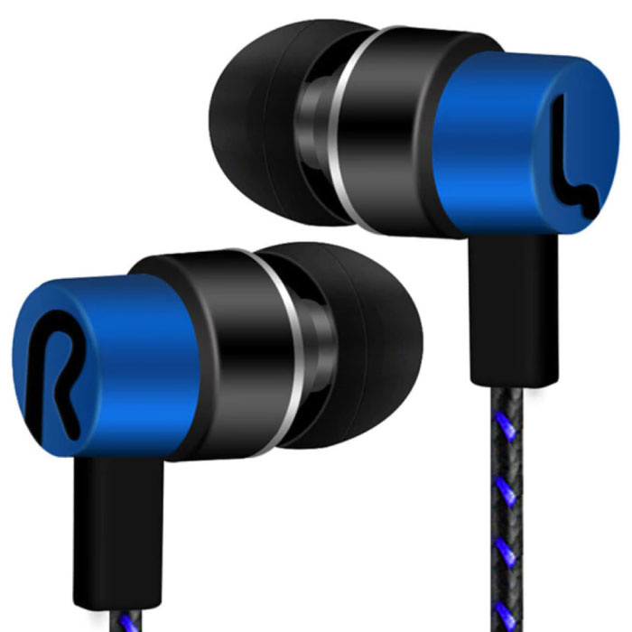 Słuchawki douszne AUX 3,5 mm Słuchawki przewodowe Słuchawki douszne Niebieskie