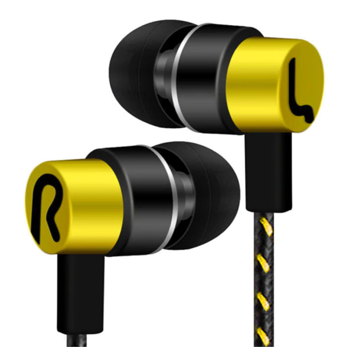 Słuchawki douszne AUX 3,5 mm Słuchawki przewodowe Słuchawki douszne Złote