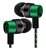 CARPRIE Słuchawki douszne AUX 3,5 mm Słuchawki przewodowe Słuchawki douszne Zielone