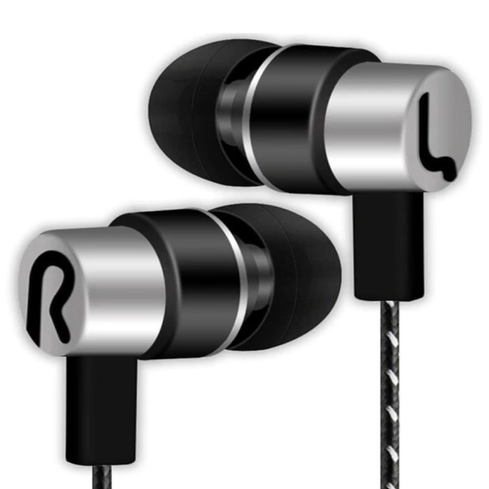 Słuchawki douszne AUX 3,5 mm Słuchawki przewodowe Słuchawki srebrne