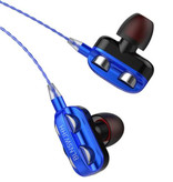 Bluelans Dual Driver Earphones AUX 3.5mm - Earphones Wired Earphones Earphones Blue