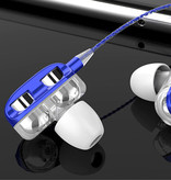 Bluelans Dual Driver Earphones AUX 3.5mm - Earphones Wired Earphones Earphones Blue