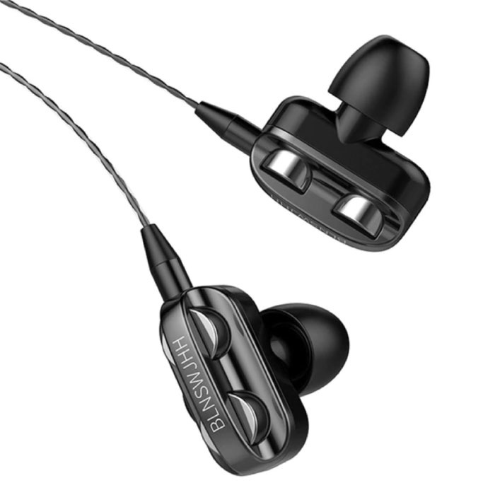 Auriculares de controlador dual AUX 3,5 mm - Auriculares Auriculares con cable Auricular Negro