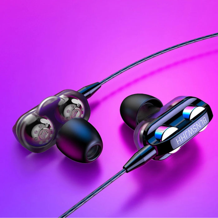 Bluelans Dual Driver Earphones AUX 3.5mm Earphones Wired