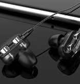 Bluelans Écouteurs Dual Driver AUX 3.5mm - Écouteurs Écouteurs filaires Écouteurs Noir