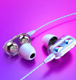 Bluelans Dual Driver Earphones AUX 3.5mm - Earphones Wired Earphones Earphone White